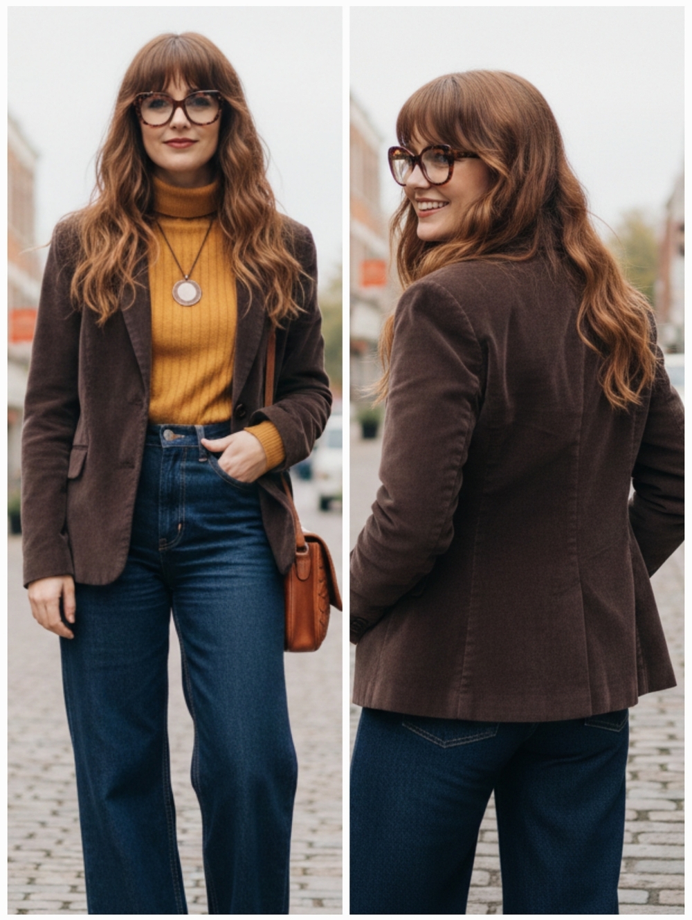 Vintage 90s Rich Chocolate Brown Corduroy Blazer Size 8 70s Preppy Contemporary
